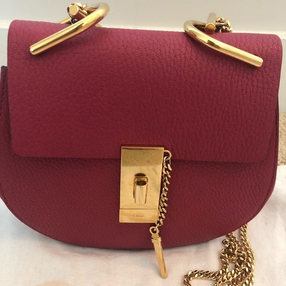 100% Authentic Chloe Drew Bag Wine Purple/Pink - Picture 2 of 4